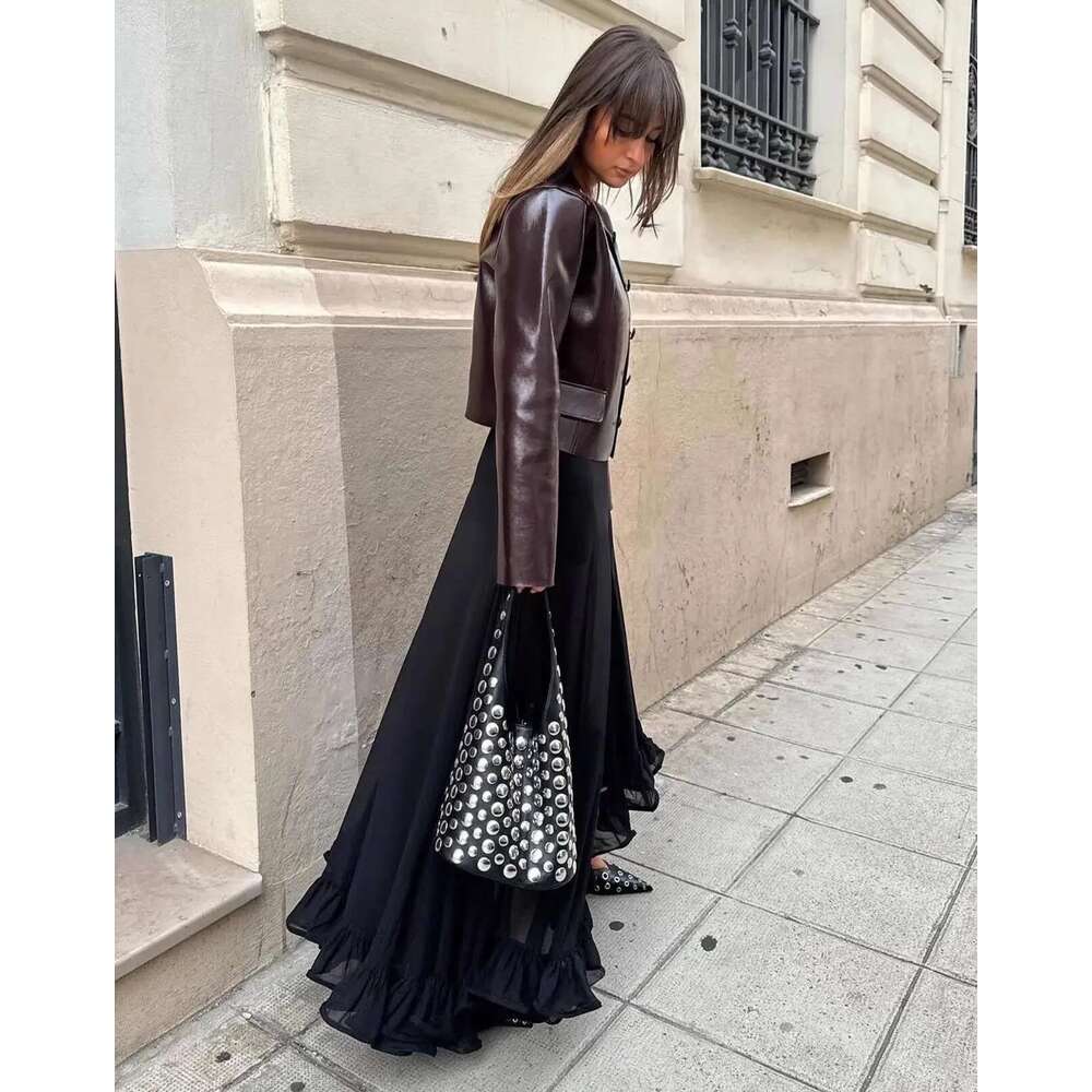Fashion Rivet Buckets Designer Women Handbags Pu Leather Shoulder Bags Retro Y2k Underarm Bag 2025