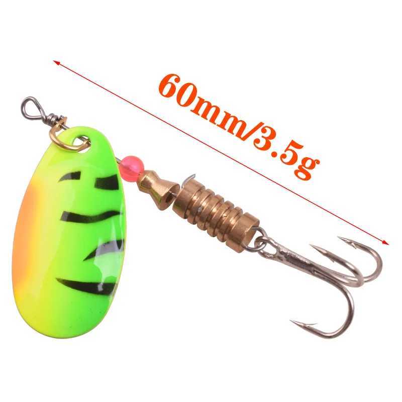 Rotating Spinner Fishing Lure 2.5g 3.5g 5.5g Spoon Sequins Metal Hard Bait Treble Hooks Wobblers Bass Pesca Tackle Z250411