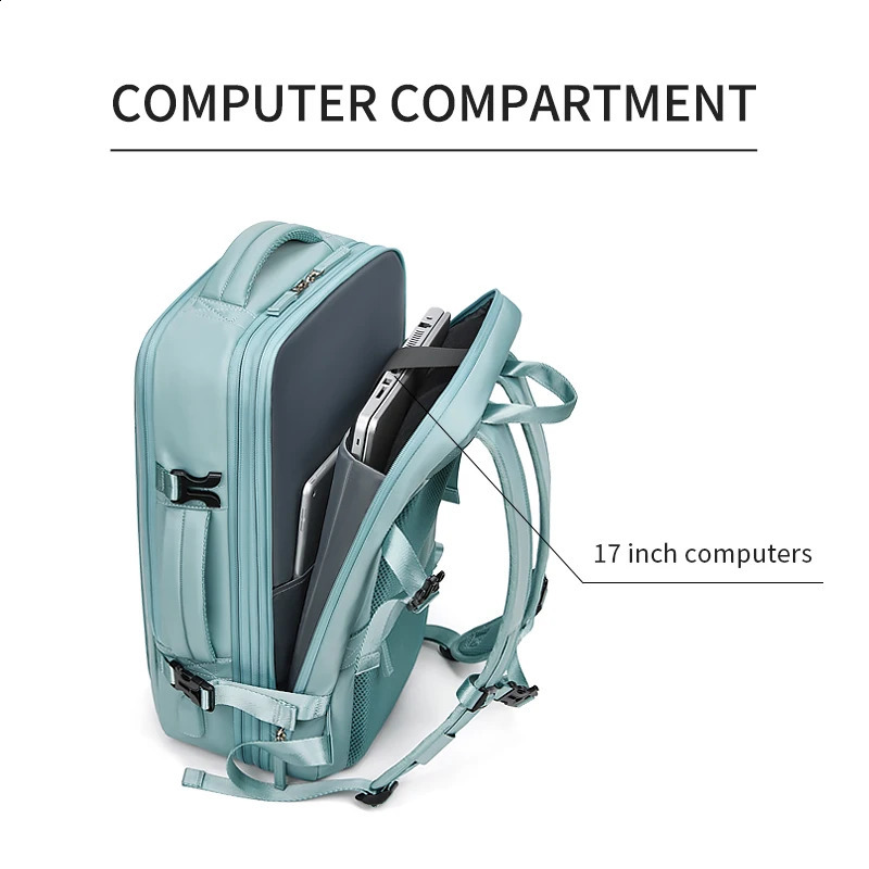 Travel Backpack For Men Expanded 39L hiking Business Laptop Backpack For Women USB charging 17 inch waterproof school Backpack250403