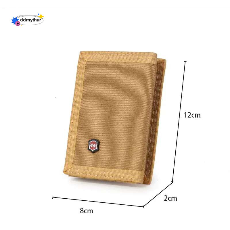 Men'S 5 Colors Korean Tri-Fold Coin Purse Canvas Wallet Solid Color Fashion Slim Multifunctional Classic Portable Card Holder ddmythur