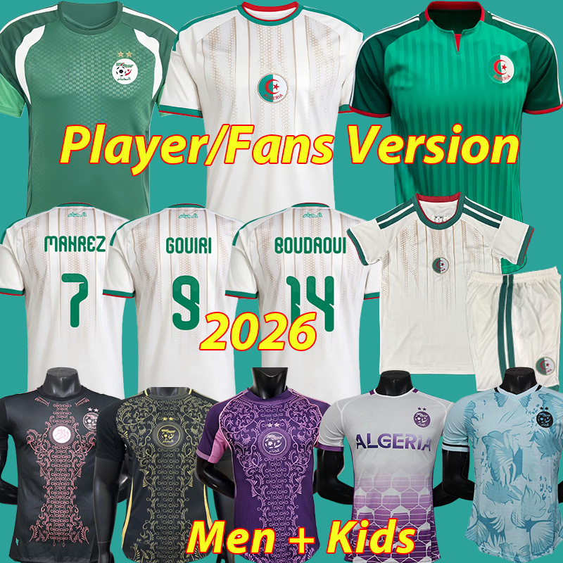 maillot 2026 Algerie Soccer Jersey Player Version Fans Algeria GOUIRI DELORT 25 26 BENNACER special training kits MAHREZ AMOURA FEGHOULI pre match men kids uniforms