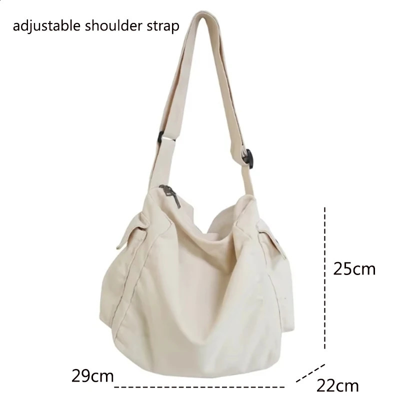 Canvas Cross Body Messenger Bag School Backpack Outdoor Travel Bag suitable for teenage students large capacity 250411