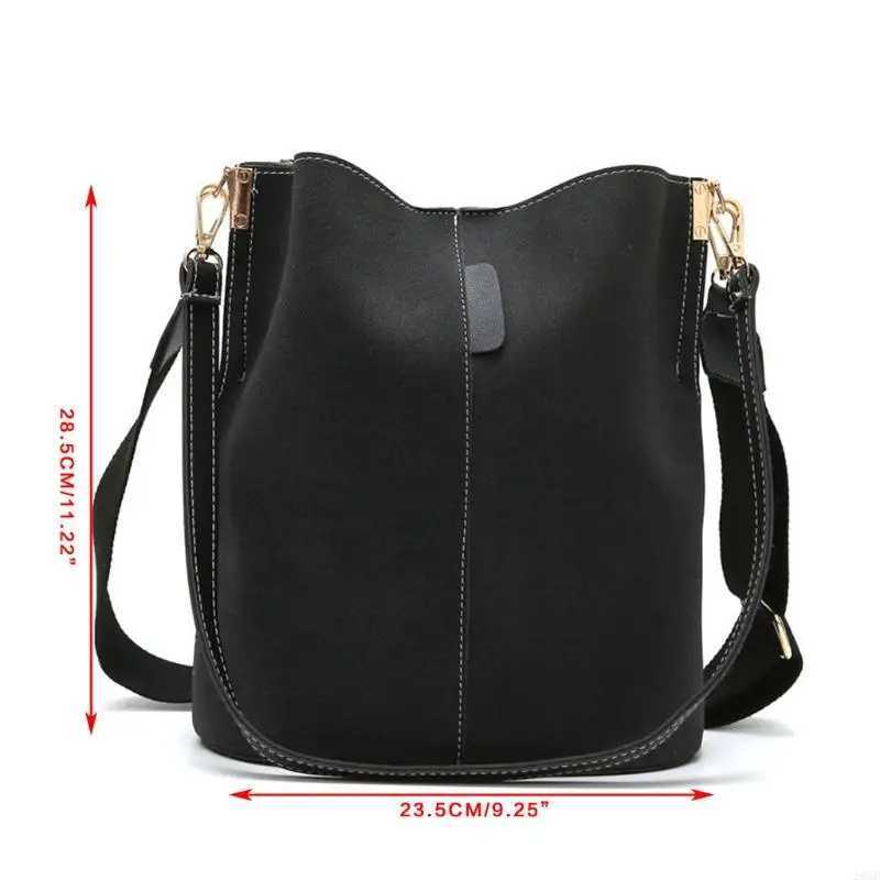 28GD womens cross body bag leather bucket shoulder bag handbag with adjustable shoulder strapsXJ250412