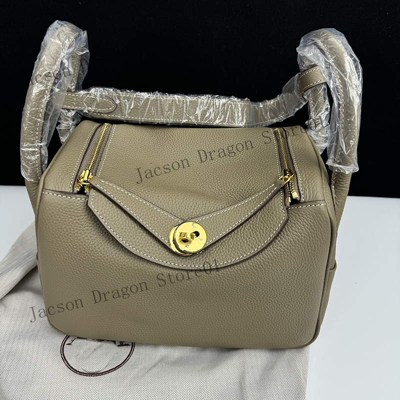 19cm TC Leather Designer Shoulder Bag Top Quality Luxury Handbag For Women Genuine Tote Bag Lady Brand Crossbody Bag Mini Lindy Bag Wallet Purse