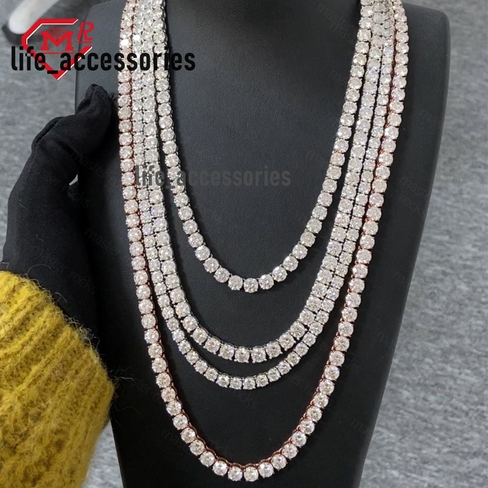 Best Quality 925 Silver Tennis Chain 3MM 4MM VVS Iced Out Ready to Ship Moissanite Tennis Chain