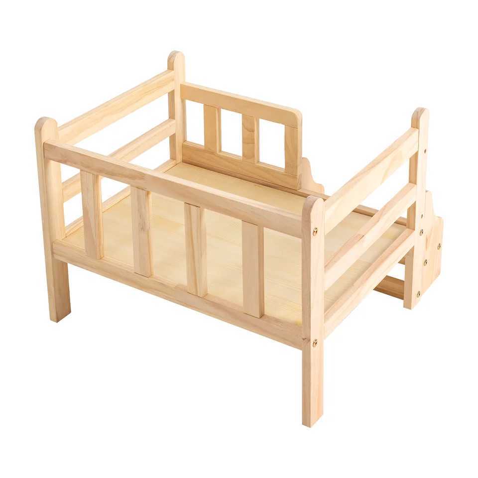 Solid wood pet bed wooden dog bed frame dog house furniture cat and dog bed bracket small teddy bear rectangular shape for male pets X250412