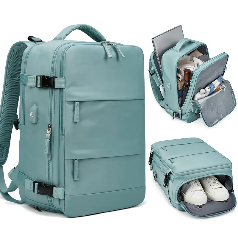 Women Laptop Backpack 15.6inch Teenage girl USB charging school Backpack Independent Shoe bag travel Backpack outdoor Backpack250403