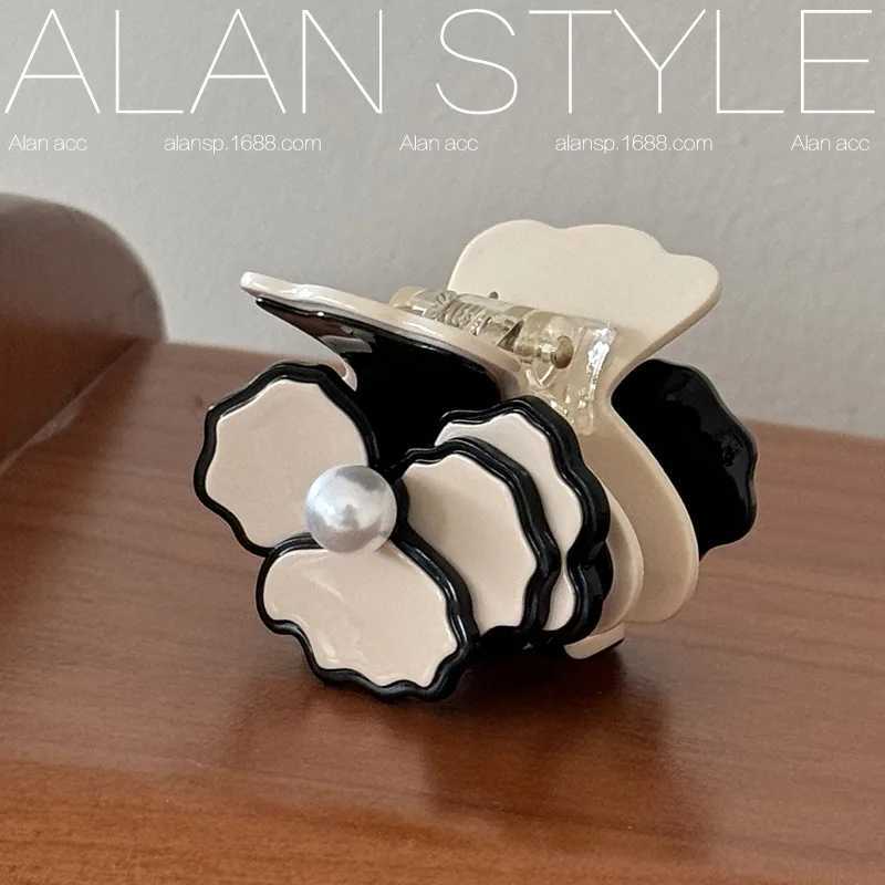 Acetic acid hair claw clip flower Camilla shaped hair clip for girls and women hair accessories Y2504012