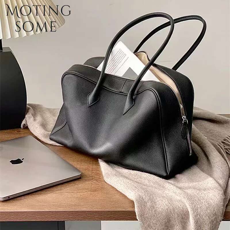 Motingsome First Layer Handbag For Women T Cowhide Niche Design Pillow Shoulder Bowg Bag Erarm Armpit Bags Boston