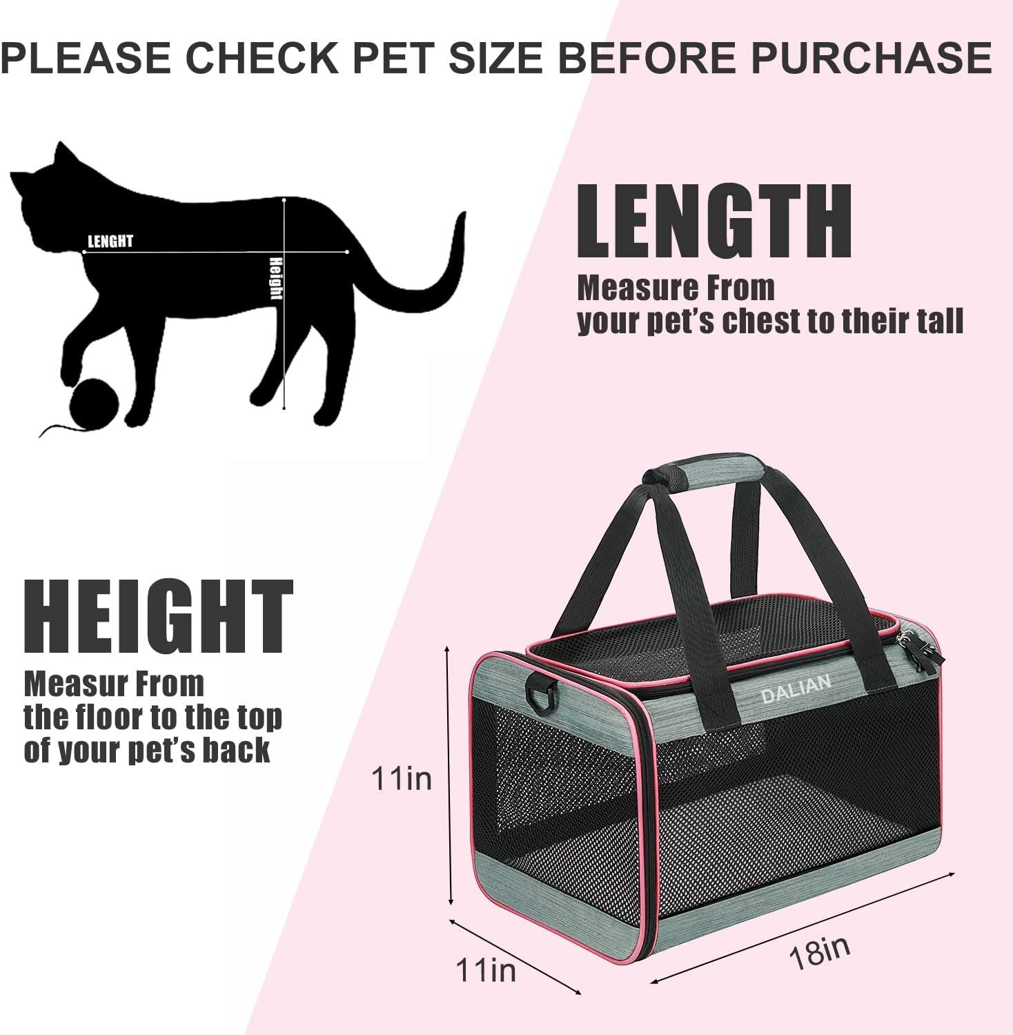 DALIAN cat, dog soft edge harness, cat cage airline approved pet harness, dog harness soft edge pet travel harness, maximum pet weight 18 pounds