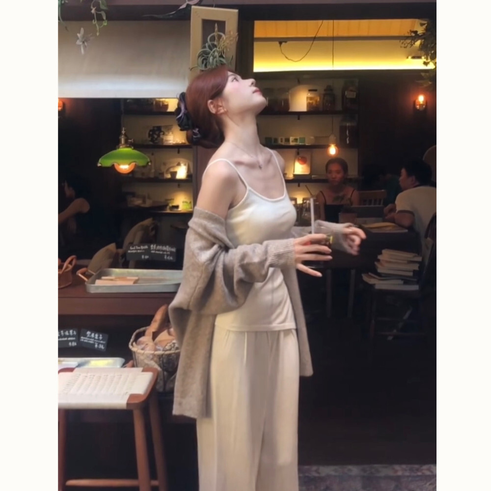 Early Autumn Lazy Style Knitted Sweater Top Korean Style Spring and Autumn New Soft Cardigan Casual Outerwear Sweater Jacket