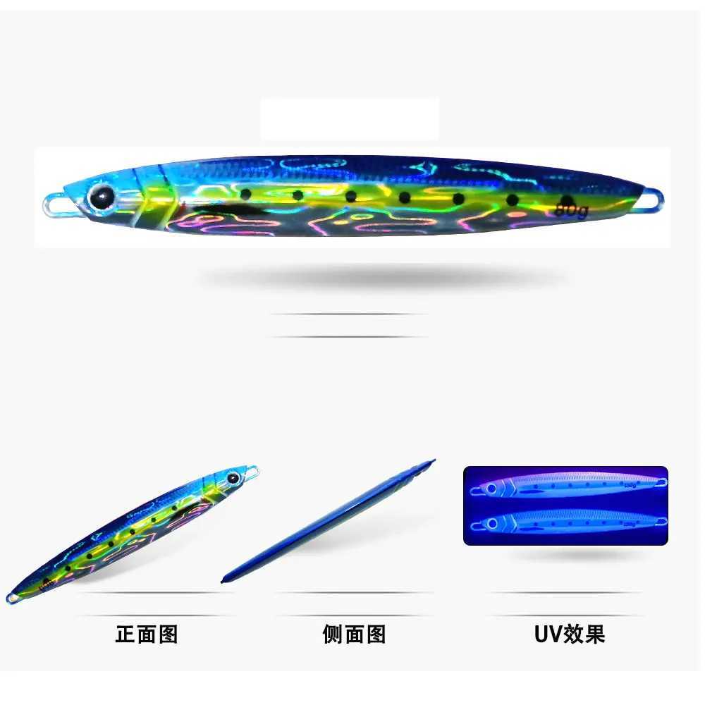 AS Slow Falling JIg Lure Fishing UV Jig 3D Print Angler 60g80g120g150g200g250g Metal Hard Bait Sinking Jigging Pesca Bait Z250411