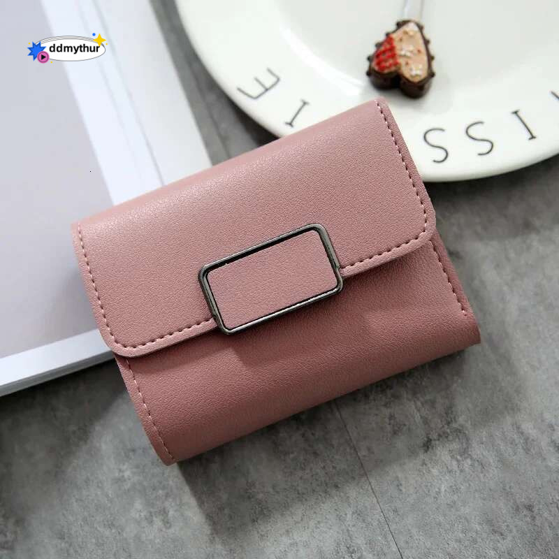 Women Black/blue/pink Short Female Fashion Credit Holder Wallet Case PU Leather Coin Purse 2022 Money Card Bag ddmythur