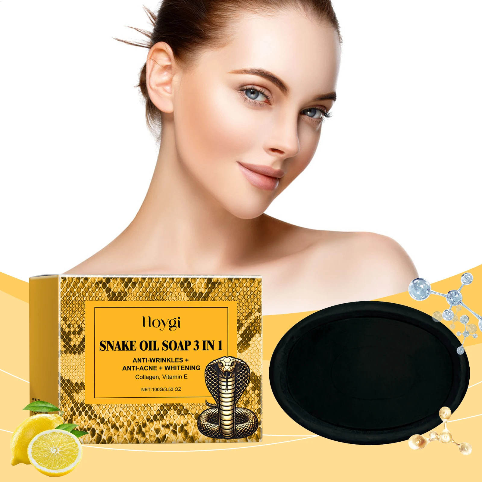 Hoygi snake oil cleansing soap gently cleanses facial skin making it soft smooth and fresh and controls the oil to 100g 250411