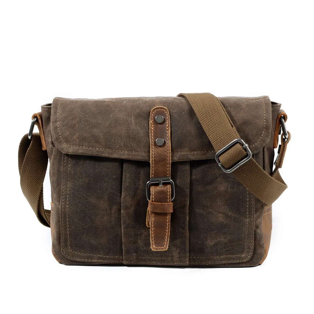 New Retro Casual Canvas Shoulder Men Simple Crossbody Waterproof Men's Bag Horizontal