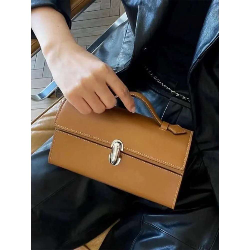 New Women Fashion Tote Handbag Cowskin Hasp Flap Casual Solid Color Vintage Suede Satchels Office Ladies Elegant Small Bags