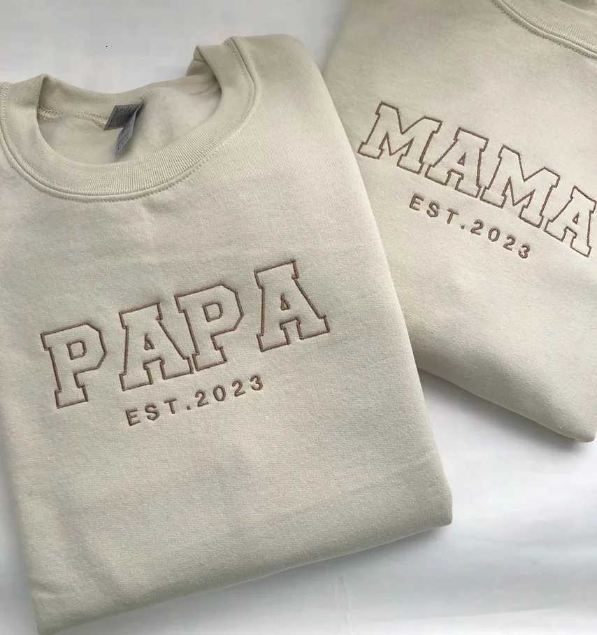 POD customization Custom PAPA Sweatshirt Embroidered Papa Sweatshirt Personalised Sleeve Sweatshirt For Him Gift For Dad Gift For GrandadT251112