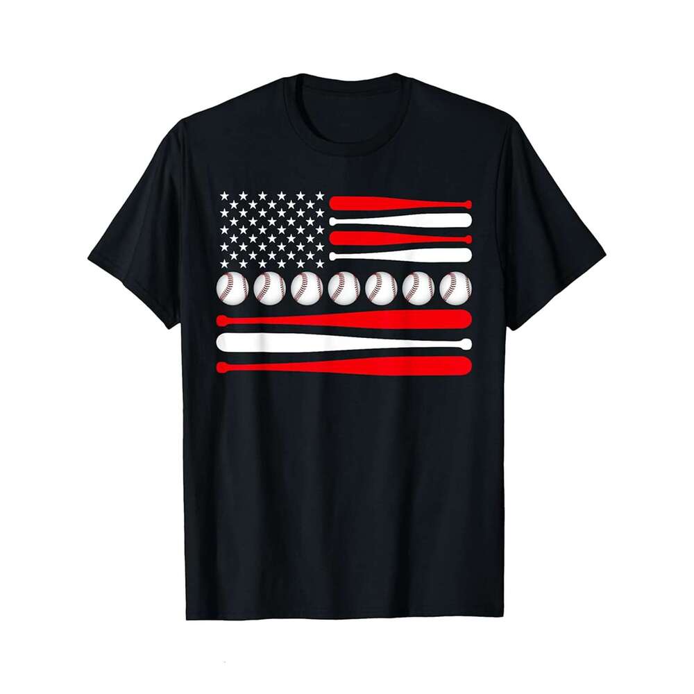 Designer T shirt US American Flag Vintage Baseball Flag 4th Of July ,100% cotton, short sleeve , Wrinkle resistant, Casual, comfortable fit - 220 g T-