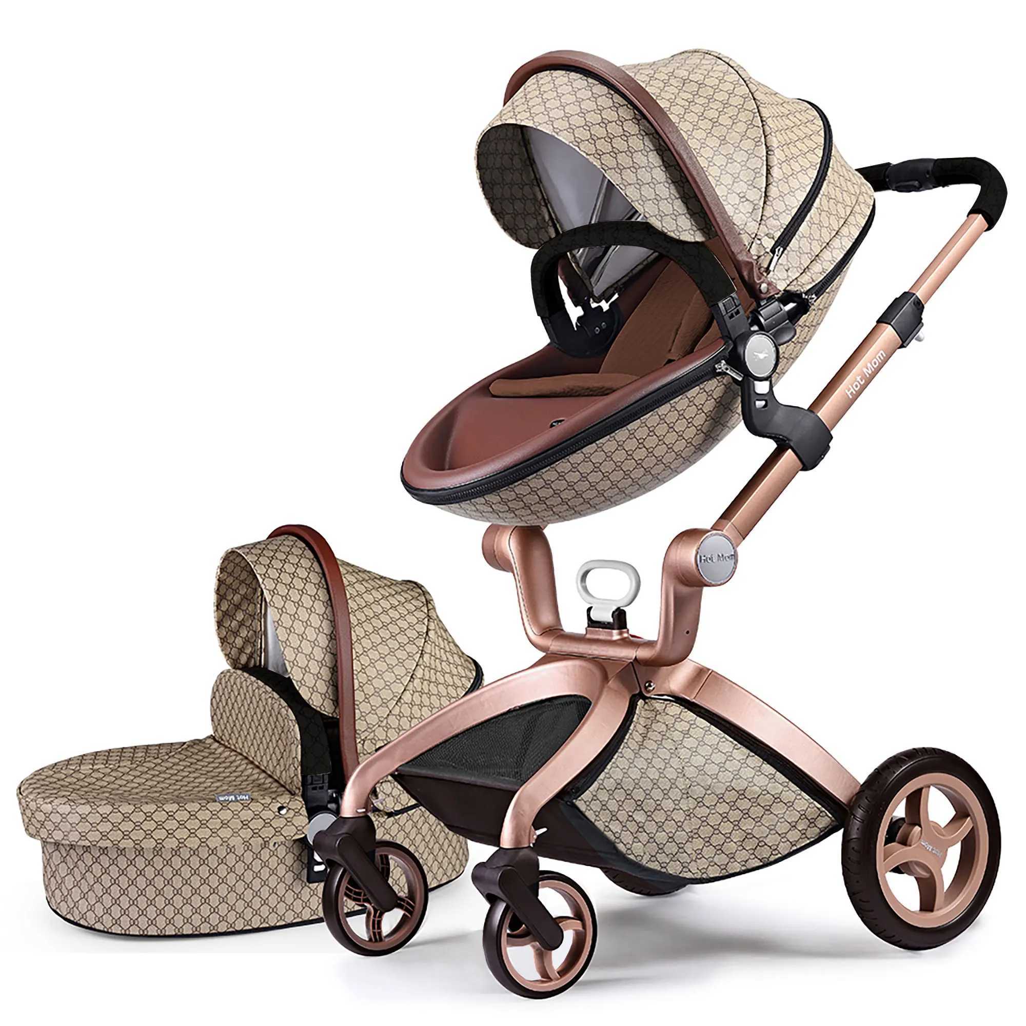 Hot mom baby stroller 3-in-1 travel system 360 rotating high landscape stroller large wheels suitable for various terrains F W250411