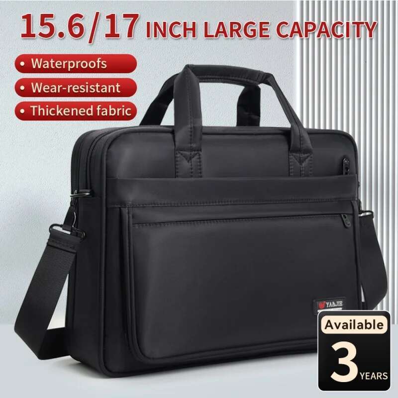 Briefcases For Men Canvas Tote Large Laptop Case 15.6 17 14 Inch Computer Bag Work Business Shoulder Office