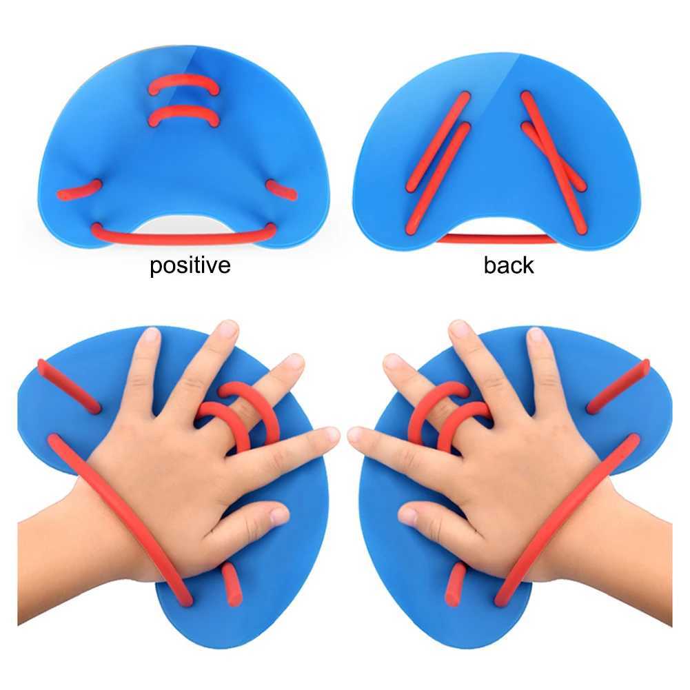 Silicone swimming paddles womens safety water sports hand net flip diving gloves swimming pool paddles swimming fingers finsY250412