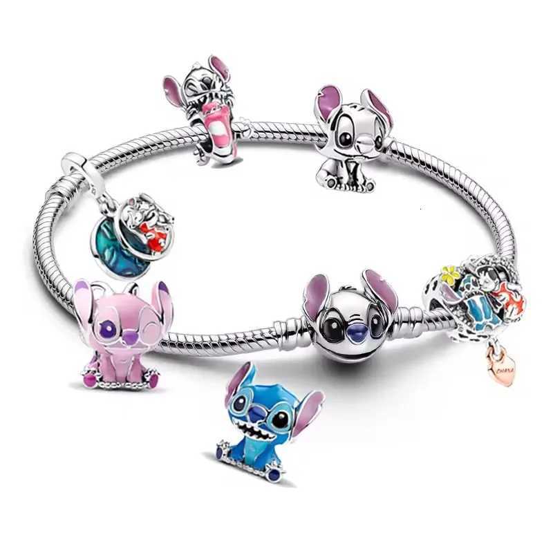 2025 New Charms Miniso Stitch Plata De Ley 925 Silver Jewelry Pendant Beads Original Women Bracelet DIY Jewelry Hot Gift W251112