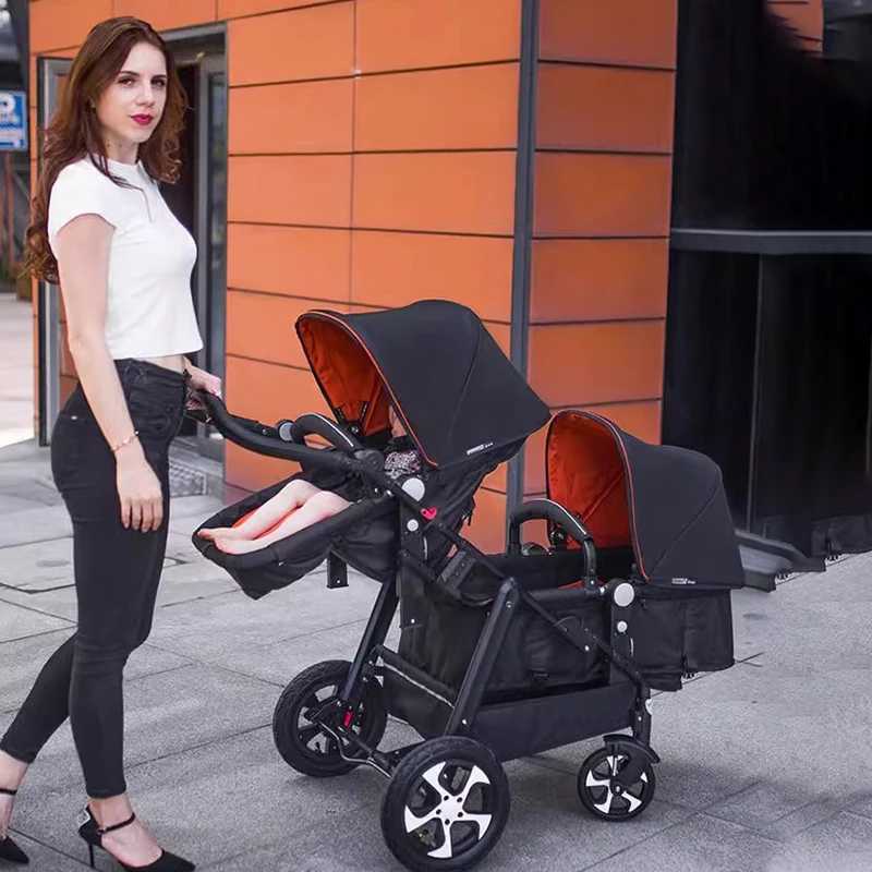 Twins baby strollers can sit down and lie down for a second child before and after lightweight folding W250411