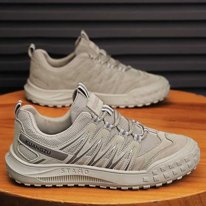 Mens 2025 New Mesh hot Breathable Casual Anti Slip Hiking for hot Men Cfortable Sneakers Lace Up Vcan Shoes Z250411