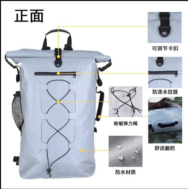 Custom 40L Roll Top Outdoor Sport Trekking Camping Pvc Hiking Backpack 2021 Waterproof Fishing Waterproof Backpack for Men Z250411