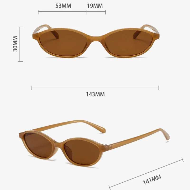 Trendy Small Frame Sunglasses Retro Oval Frame Sunglasses Fashion Personalized Punk Cat Eyes Sunshade Sun Protection Glasses Z250411