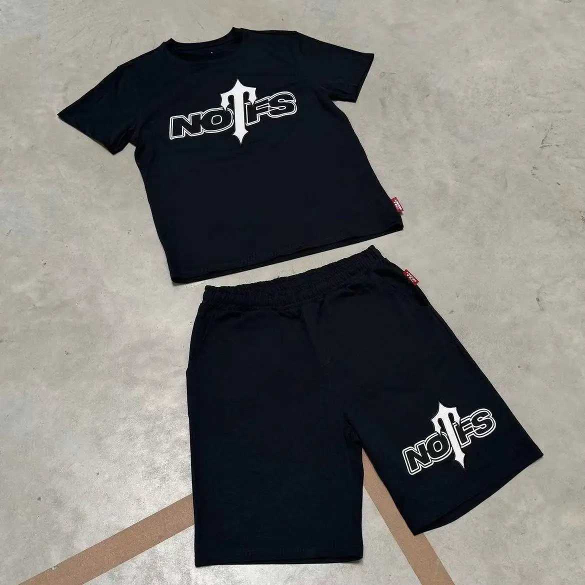 European and American new letter printing casual suit mens fashion trend brand Y2K summer short sleeved loose fitXJ250412