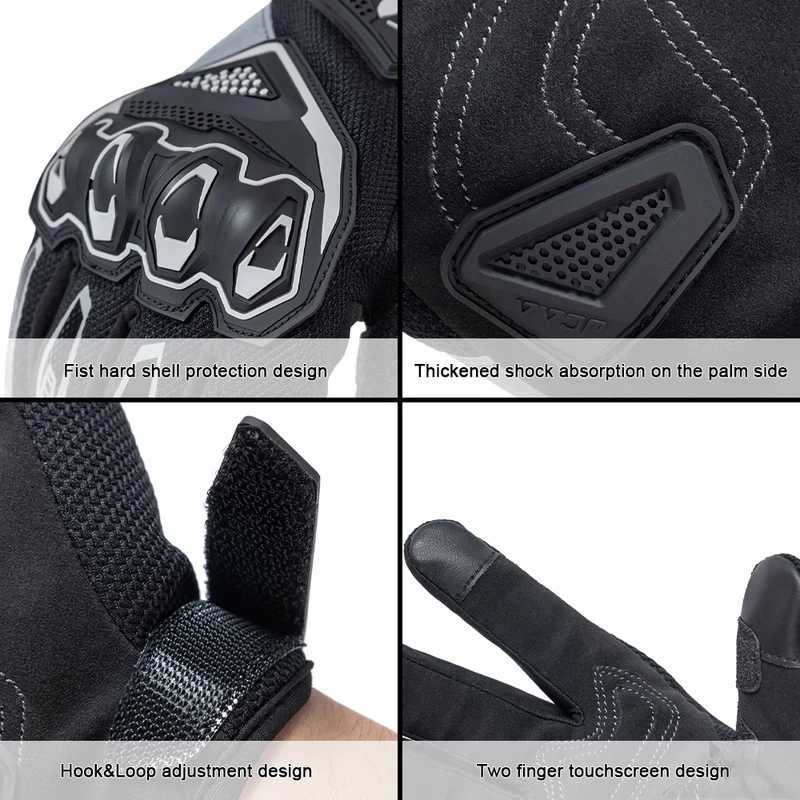 Lightweight Comfortable Summer Motorcycle Gloves Full Finger Touch Screen Compatible Unisex for Moto Riding and Cycling GuantesW251112