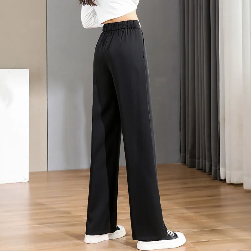 Womens Spring/Summer High Waist Weight Loss Straight Leg Wide Leg Pants Fashion Casual Pendant Floor Trouser 250408