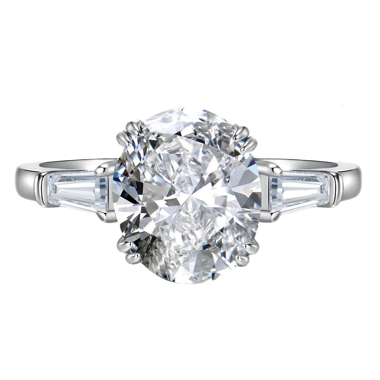 FIRERING 100 Real 5ct Oval Moissanite Ring 9x11MM wit Certificate Passed Diamond Test Rings Women Eternal Jewelry S925 Silver