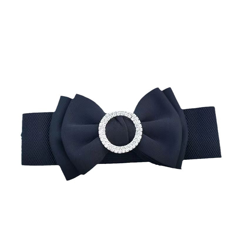 New Fashion Versatile Bow Round Diamond Shirt Work Clothes Cover Elastic Women's Strap Waist Matching Skirt