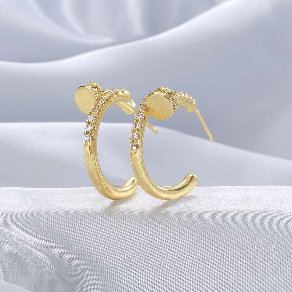 Earrings Designer Luxury nail Earring Fashion Luxury Earrings Copper Inlaid Zircon Studs Hoops Elegant Versatile High-End Factory Direct Sale