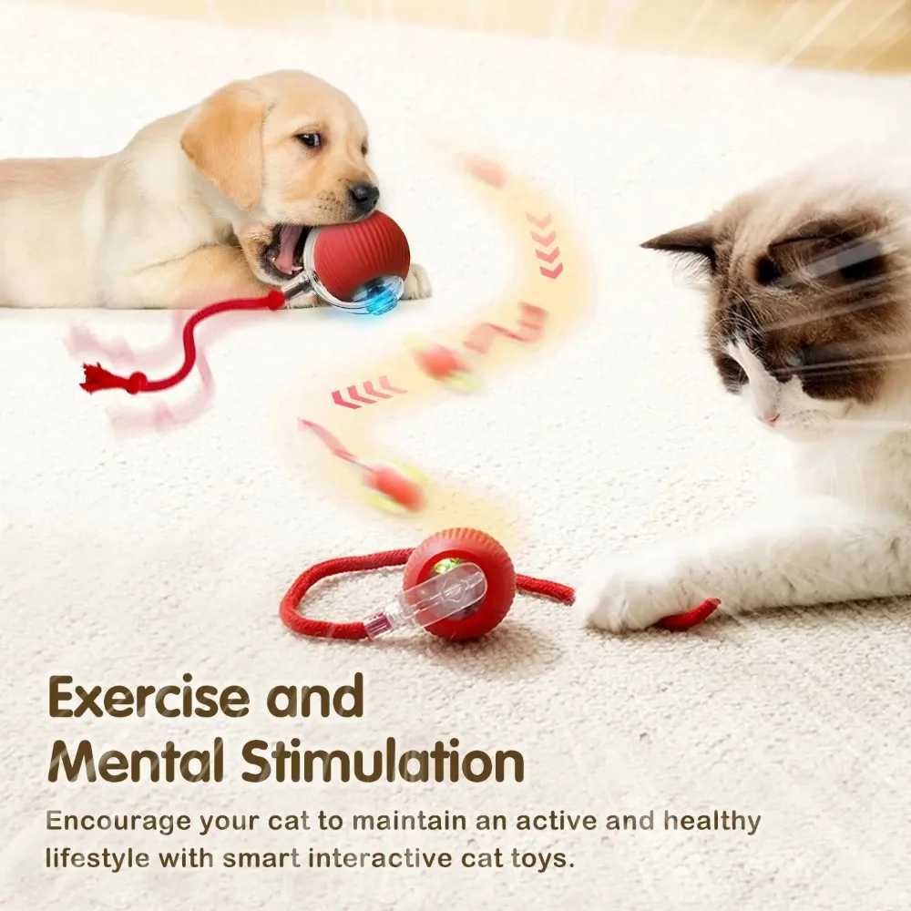 LEMEENQ Cat Interactive Ball Toy Automatic Rolling Ball Intelligent Pet Interactive Toy with Rechargeable Tail Smart Mouse Y250412