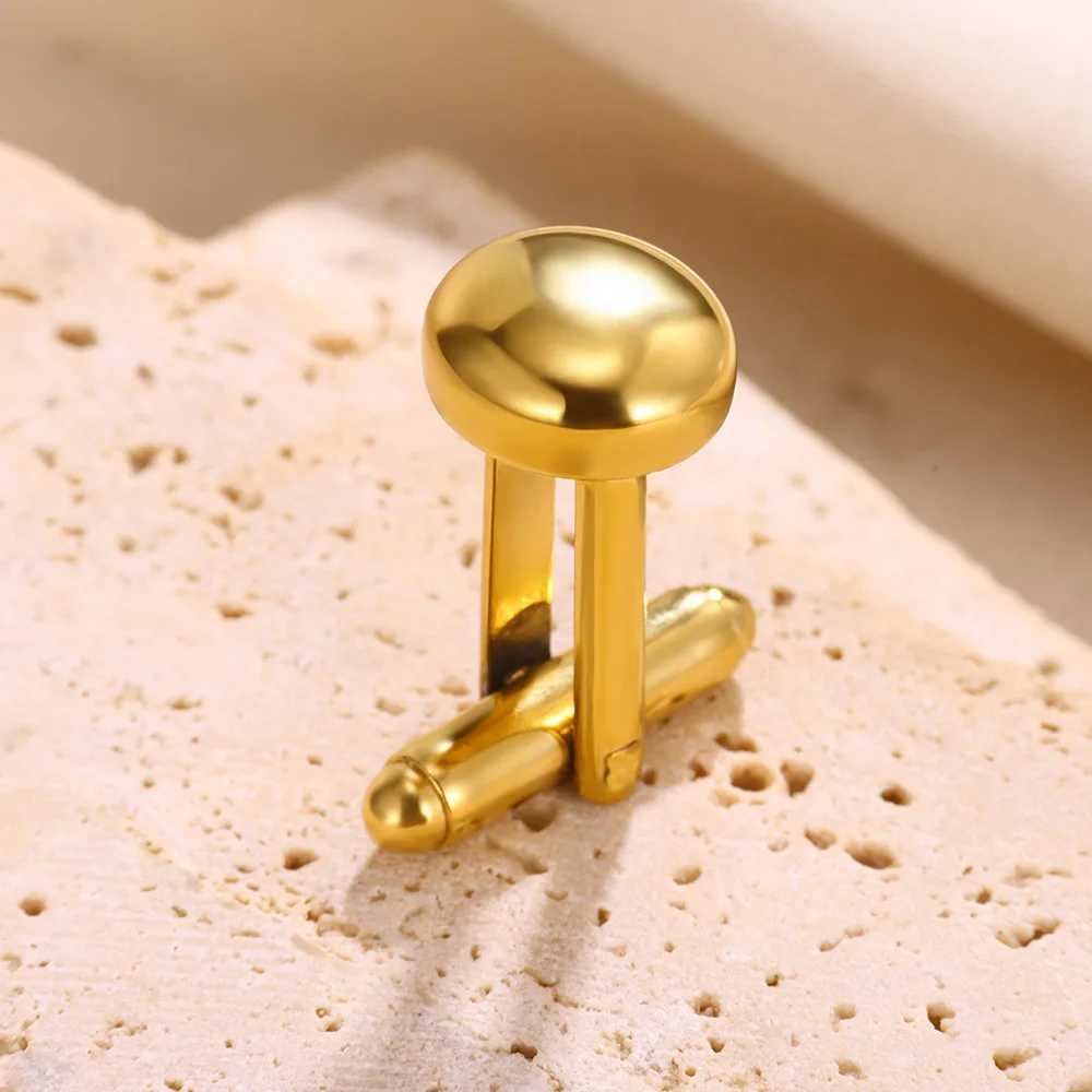 One piece cufflinks mens gold stainless steel wedding party mens tie clip jewelry shirt jacket cuffs mens giftT250412