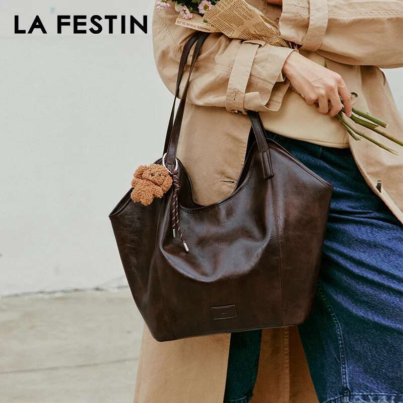 LA FESTIN Original Tote For Women Shoulder Leather Trend Handbags Large Capacity Fashion Designer Lady Bag