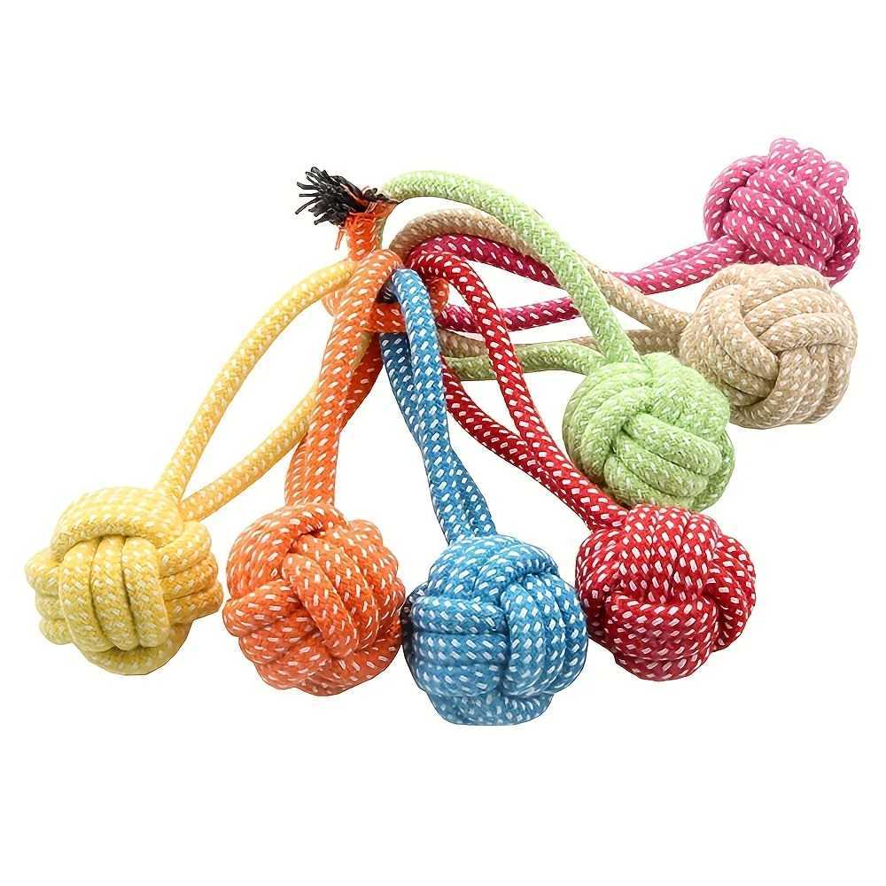 High Quality 1 colorful interactive cotton rope puppy mop toy ball dog accessory toothbrush chew durable supply T2504012