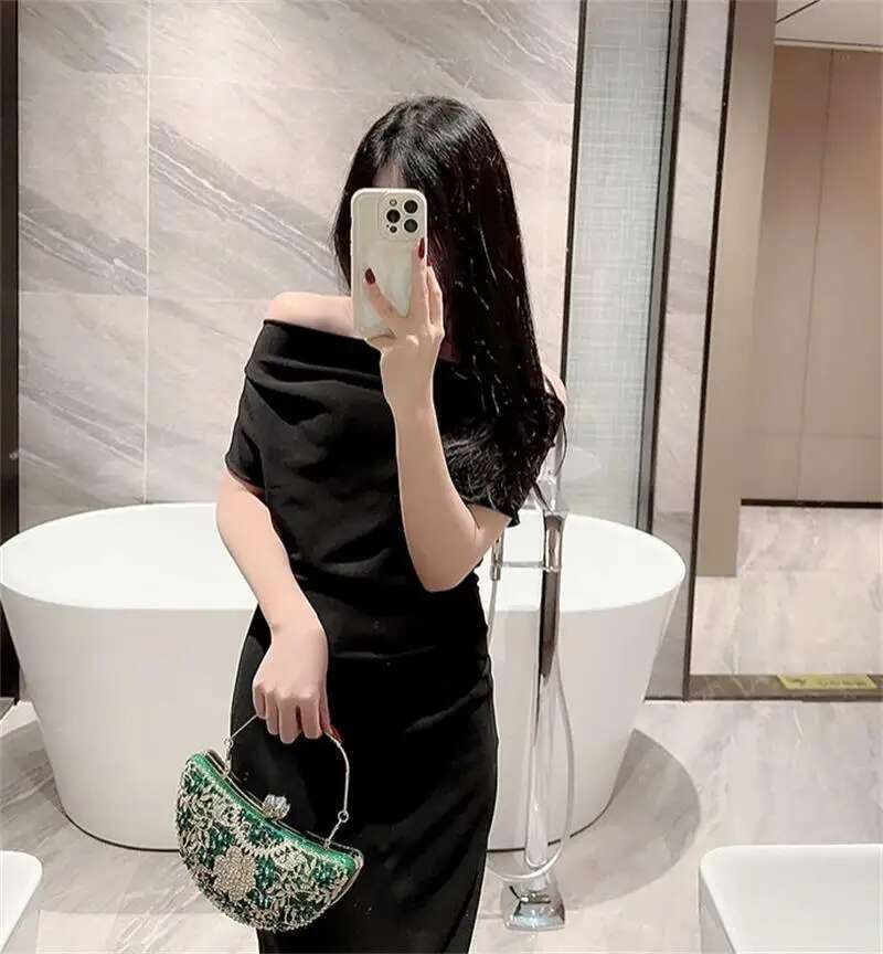 Water Dia Banquet Handheld Sparkg Brilliant Dress Chain Strap Diagonal Straddle Party Bag