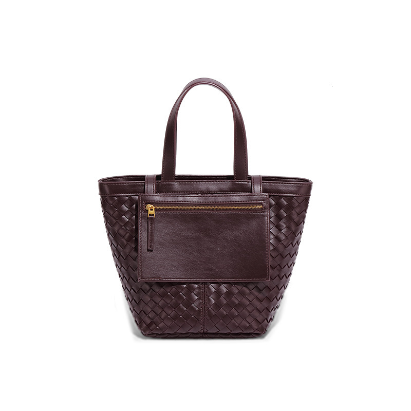 Handmade Woven Bag For Women's Retro Fashion Large Capacity Designer Bag PU Leather One-shoulder Crossbody Handbag