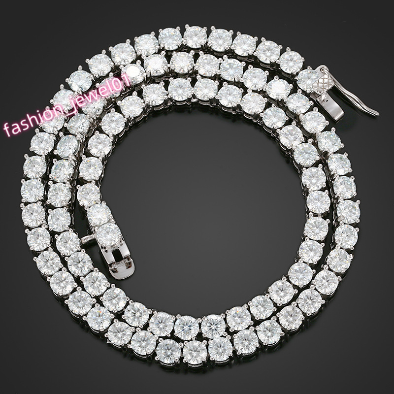 Colorful Diamond Hip Hop Fine Jewelry Silver 925 VVS Champagne Moissanite Cross Pendant Earrings Tennis Chain