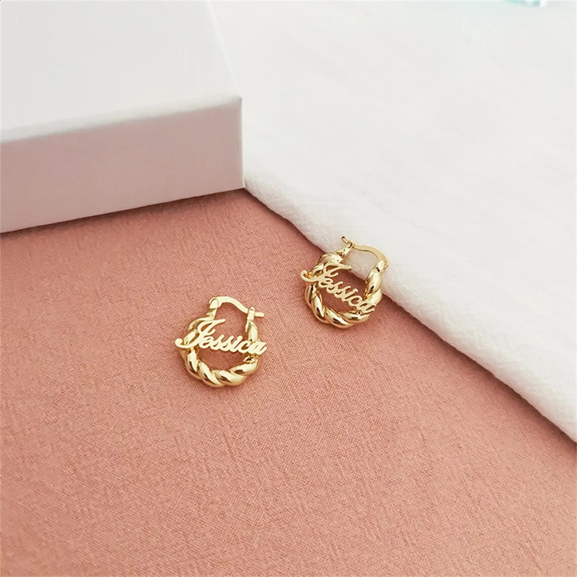 Personalized Mini Name Earrings Customized Leter Hoop 25mm Gold Stainless Steel Childrens Jewelry 250410
