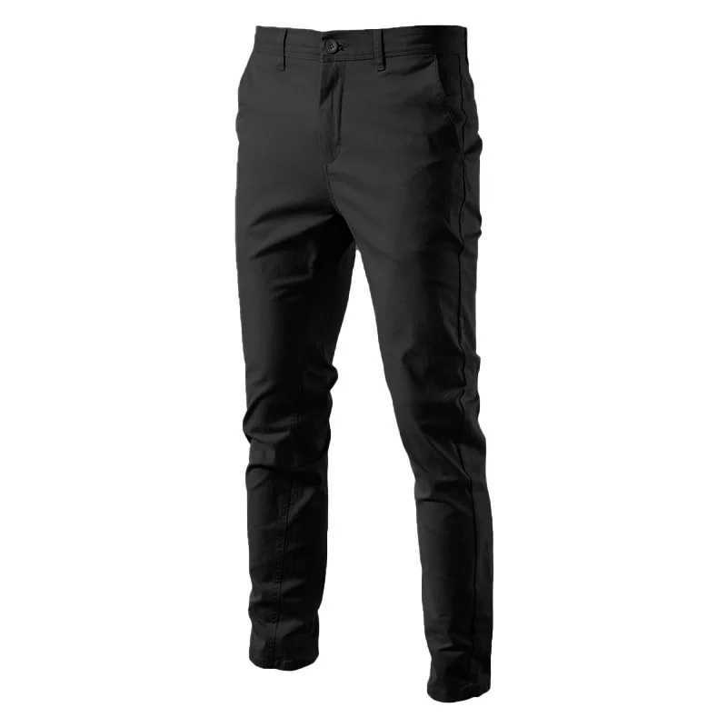 2017 new summer casual pants mens 97% pure cotton solid color business fashion slim fit elastic gray chiffon mens brand clothing W250411