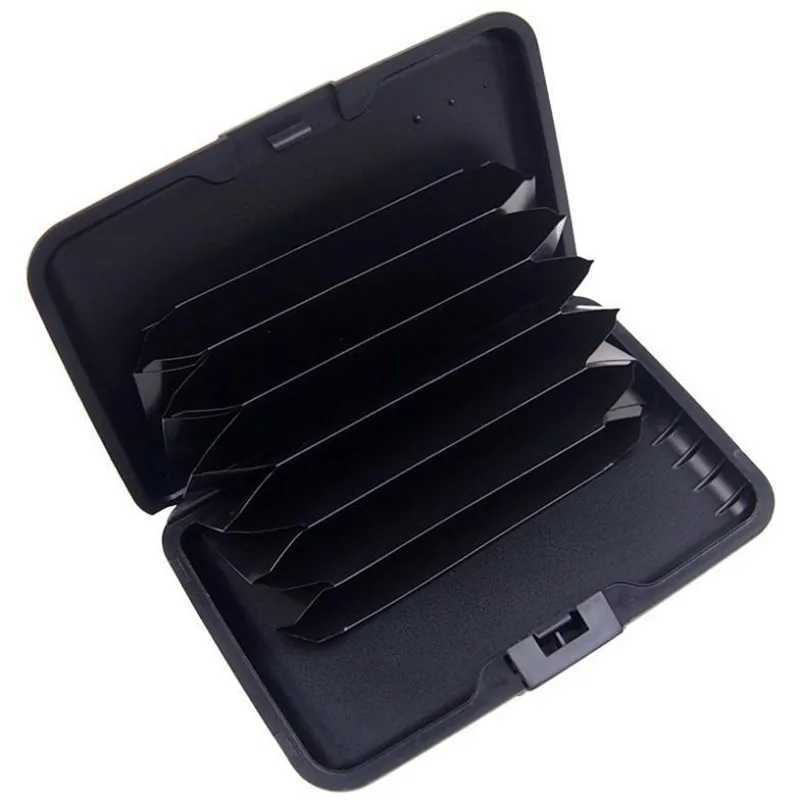 Mens aluminum bank card clip hard shell wallet solid card anti RFID scanning protection card clip Z250411