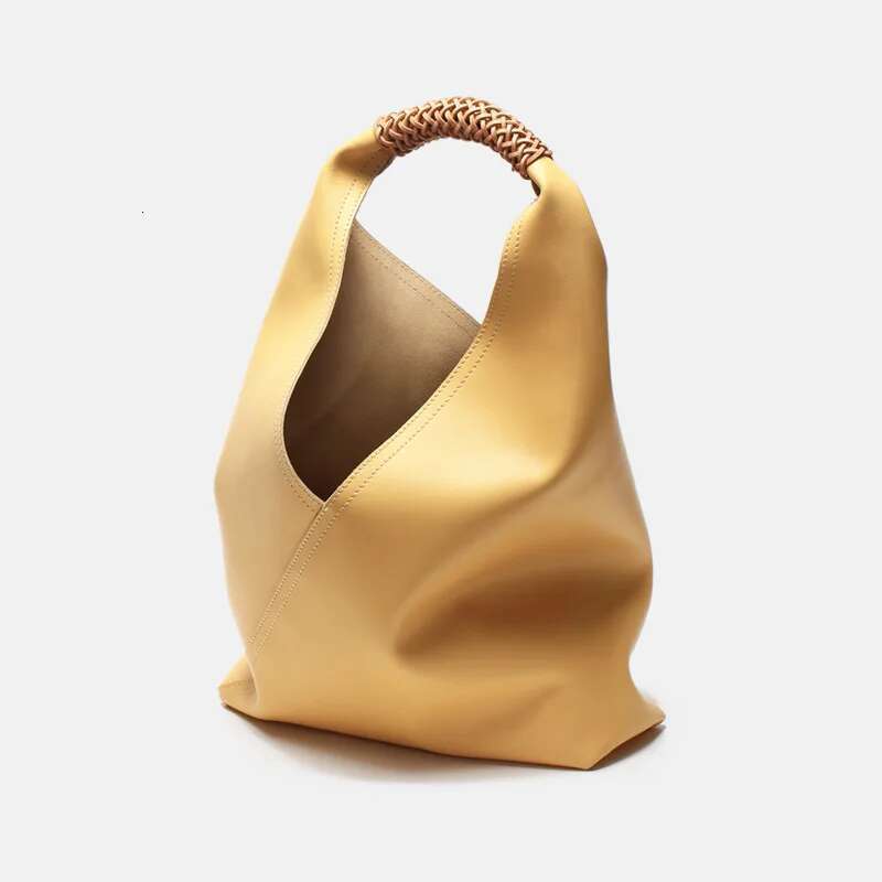 Versatile Women's Tote Cow Leather Underarm Woven Design Single Shoulder Portable Big Bag For Women 2052