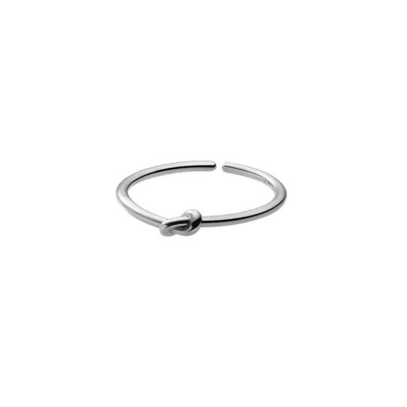Personalized Simple Knot Couple Ring Mens New Temperature Stainless Steel Open Finger Jewelry Anniversary GiftXJ250412