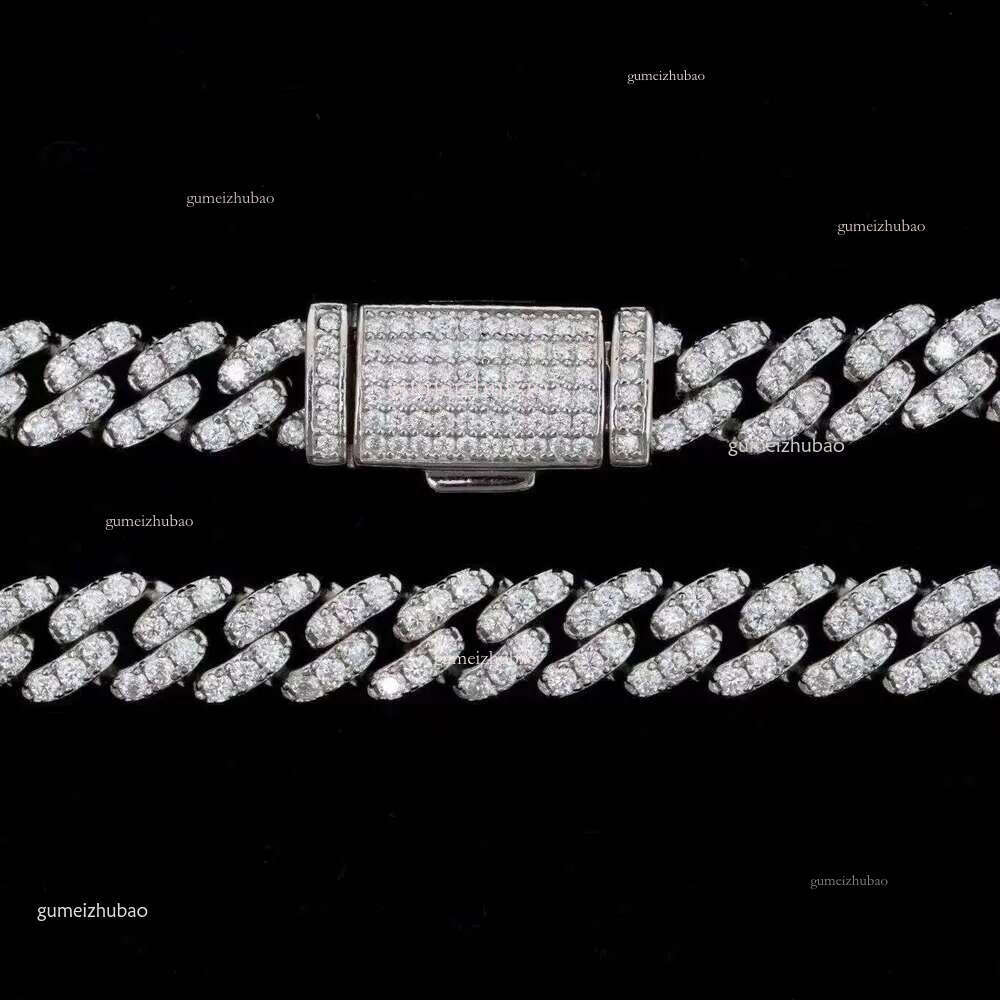 Qianjian 10k Gold Cuban ks Chains 24 Inches 6mm Iced Out Lab Grown Dias Necklace