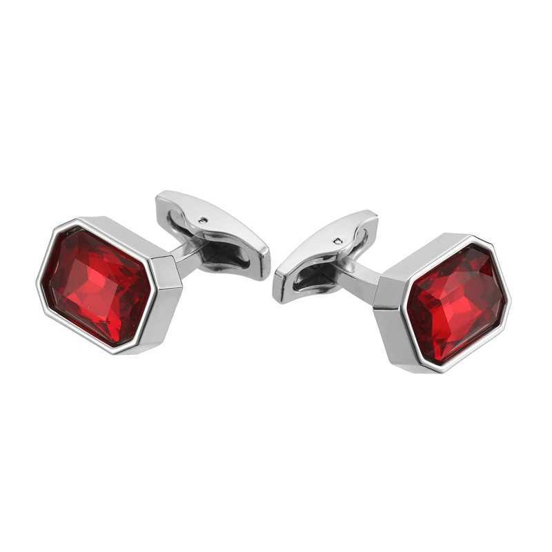 High quality red crystal cufflinks brand new fashion French shirt bra material mens wedding cufflinksT250412
